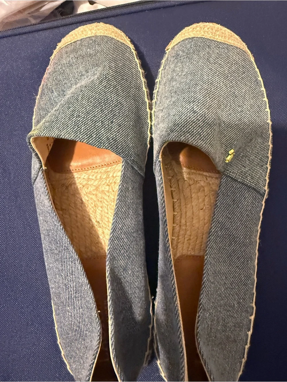 Denim Espadrille Slip-Ons - Blue
